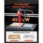 VEVOR 45W CO2 Laser Engraver, 300 x 200 mm, Desktop Co2 Laser Engraver Cutter Machine με περιστροφικό άξονα, Air Assist, Μηχάνημα χάραξης Συμβατό με LightBurn CorelDRAW GRBL, για Ξύλο Ακρυλικό Γυαλί