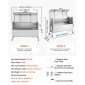 Ψησταριά VEVOR, ψηστιέρα ψησίματος 38W BBQ εξωτερικού χώρου, Ψητά σούβλας με κάρβουνο με χωρητικότητα 60 κιλών, ρόδες & ύψος 4 επιπέδων, κιτ ψησταριάς από ανοξείδωτο ατσάλι για κάμπινγκ σε υπαίθρια πάρτι