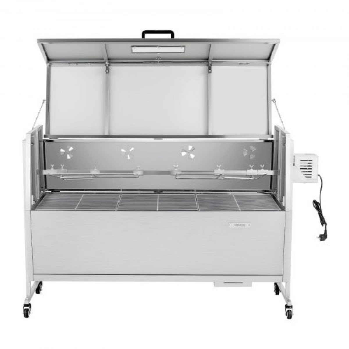 Ψησταριά VEVOR, ψηστιέρα ψησίματος 38W BBQ εξωτερικού χώρου, Ψητά σούβλας με κάρβουνο με χωρητικότητα 60 κιλών, ρόδες & ύψος 4 επιπέδων, κιτ ψησταριάς από ανοξείδωτο ατσάλι για κάμπινγκ σε υπαίθρια πάρτι