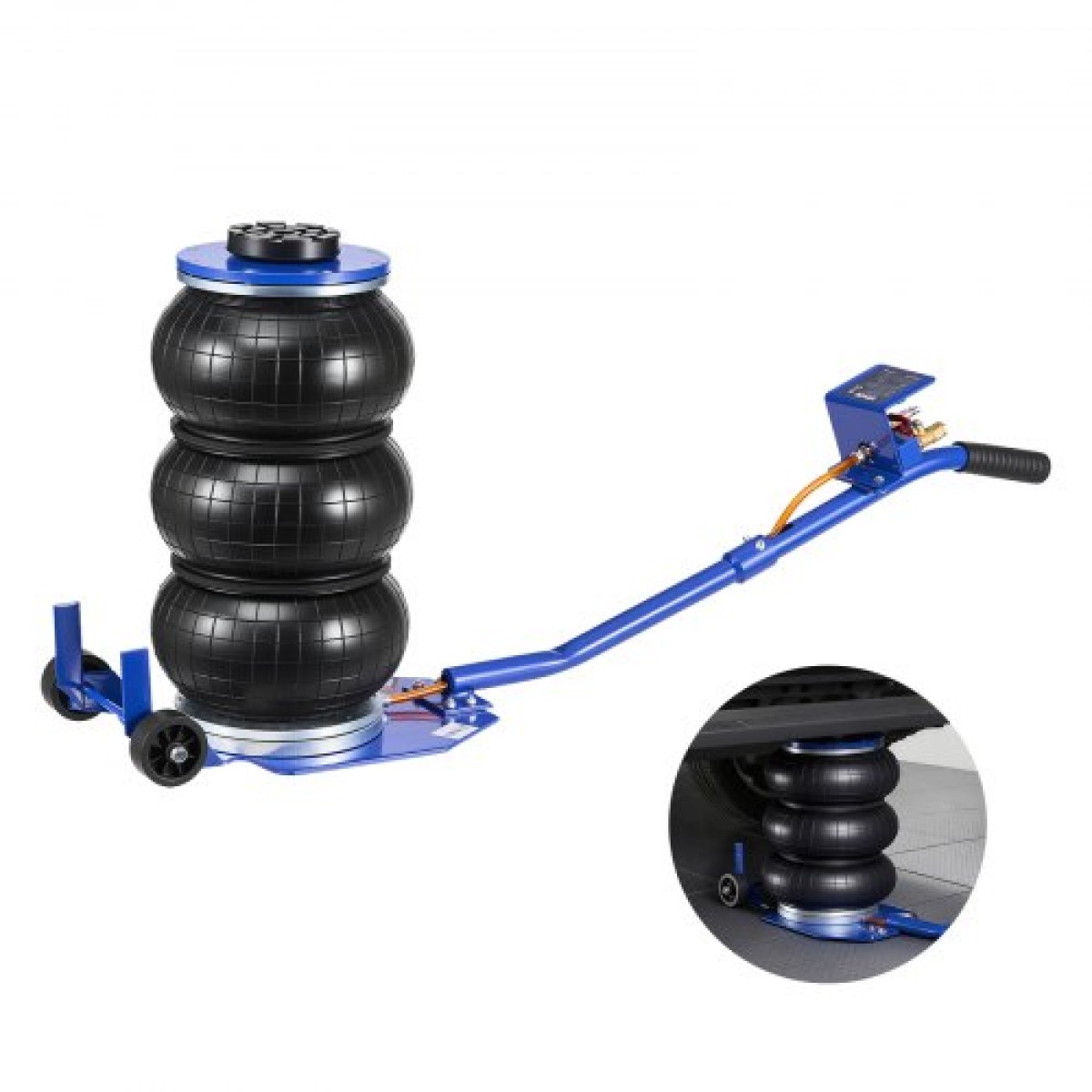 VEVOR Air Jack, 3 Ton Triple Bag Air Jack, Airbag με έξι χαλύβδινους σωλήνες, ανύψωση έως 450 mm, 1-6 s Fast Lifting Pneumatic με μακριά λαβή & λαστιχένιο μαξιλαράκι για αυτοκίνητα, SUV, επισκευή φορτηγών pickup, γκαράζ