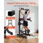 VEVOR Pull Up Bar, 150kg Power Tower Dip Station, Workout Dip Station με σταθερή βάση και πλατφόρμα υποστήριξης σχήματος H, ρυθμιζόμενη βάση στήριξης 9 επιπέδων ύψους για πλάτη, ρυθμιζόμενα μαξιλαράκια αγκώνων 3 επιπέδων
