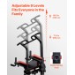 VEVOR Pull Up Bar, 150kg Power Tower Dip Station, Workout Dip Station με σταθερή βάση και πλατφόρμα υποστήριξης σχήματος H, ρυθμιζόμενη βάση στήριξης 9 επιπέδων ύψους για πλάτη, ρυθμιζόμενα μαξιλαράκια αγκώνων 3 επιπέδων