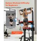 VEVOR Pull Up Bar, 150kg Power Tower Dip Station, Workout Dip Station με σταθερή βάση και πλατφόρμα υποστήριξης σχήματος H, ρυθμιζόμενη βάση στήριξης 9 επιπέδων ύψους για πλάτη, ρυθμιζόμενα μαξιλαράκια αγκώνων 3 επιπέδων