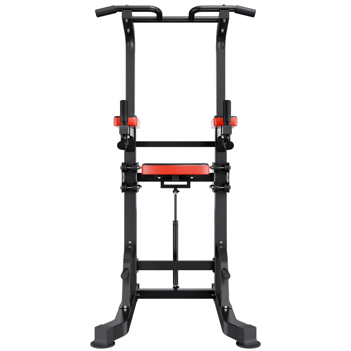VEVOR Pull Up Bar, 150kg Power Tower Dip Station, Workout Dip Station με σταθερή βάση και πλατφόρμα υποστήριξης σχήματος H, ρυθμιζόμενη βάση στήριξης 9 επιπέδων ύψους για πλάτη, ρυθμιζόμενα μαξιλαράκια αγκώνων 3 επιπέδων