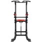 VEVOR Pull Up Bar, 150kg Power Tower Dip Station, Workout Dip Station με σταθερή βάση και πλατφόρμα υποστήριξης σχήματος H, ρυθμιζόμενη βάση στήριξης 9 επιπέδων ύψους για πλάτη, ρυθμιζόμενα μαξιλαράκια αγκώνων 3 επιπέδων