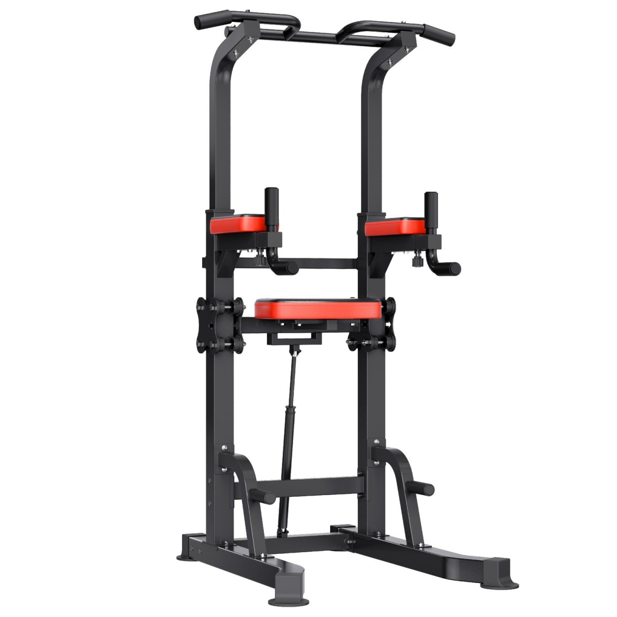 VEVOR Pull Up Bar, 150kg Power Tower Dip Station, Workout Dip Station με σταθερή βάση και πλατφόρμα υποστήριξης σχήματος H, ρυθμιζόμενη βάση στήριξης 9 επιπέδων ύψους για πλάτη, ρυθμιζόμενα μαξιλαράκια αγκώνων 3 επιπέδων