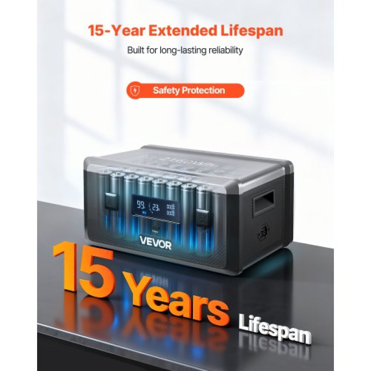 VEVOR Extra Battery for Portable Power Station, 2160Wh LiFePO4 Extra Expansion Battery με 3 θύρες εξόδου για οικιακή χρήση, υπαίθριο κάμπινγκ, οδικά ταξίδια, RVs, έκτακτες ανάγκες