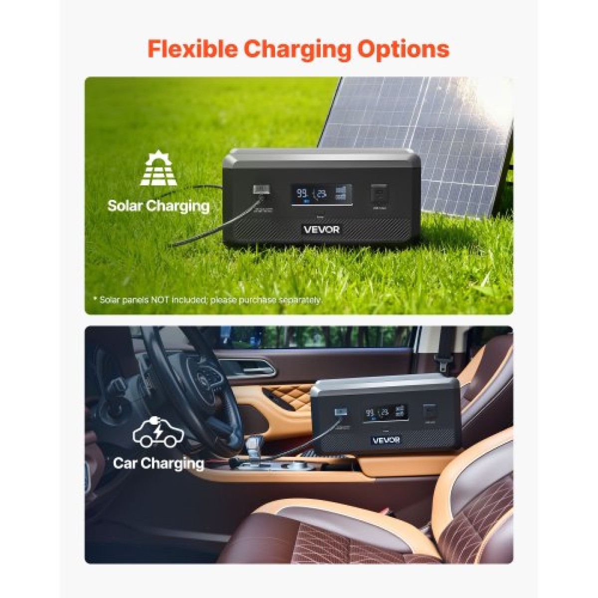 VEVOR Extra Battery for Portable Power Station, 2160Wh LiFePO4 Extra Expansion Battery με 3 θύρες εξόδου για οικιακή χρήση, υπαίθριο κάμπινγκ, οδικά ταξίδια, RVs, έκτακτες ανάγκες