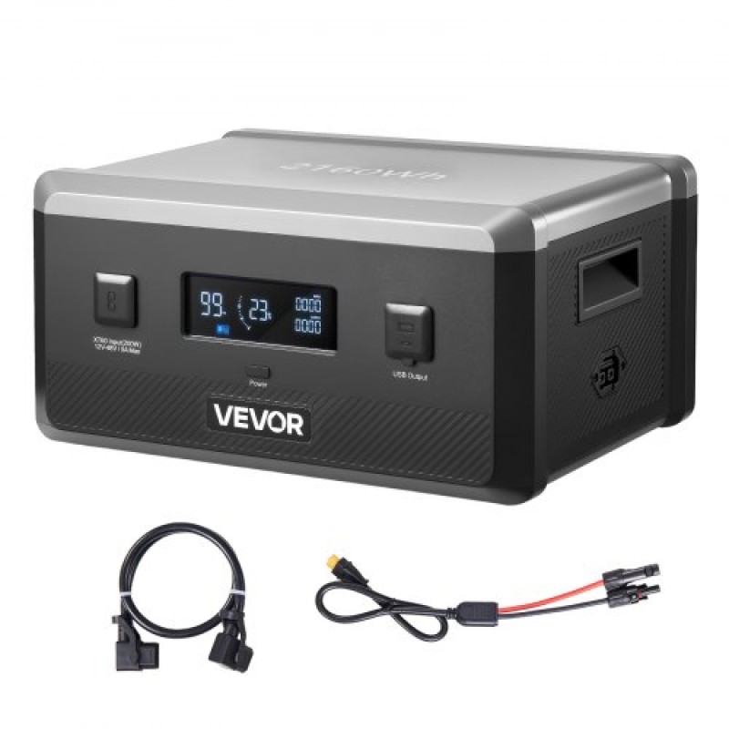 VEVOR Extra Battery for Portable Power Station, 2160Wh LiFePO4 Extra Expansion Battery με 3 θύρες εξόδου για οικιακή χρήση, υπαίθριο κάμπινγκ, οδικά ταξίδια, RVs, έκτακτες ανάγκες