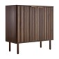 Έπιπλο VEVOR Coffee Bar, Τραπέζι Coffee Bar με αυλακώσεις Mid Century με χώρο αποθήκευσης 2 επιπέδων, ντουλάπι σε μπουφέ με πόρτα αχυρώνα, μπουφές μπουφέ για σαλόνι, είσοδος, 80 x 37,5 x 80 cm Καρυδιά