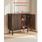Έπιπλο VEVOR Coffee Bar, Τραπέζι Coffee Bar με αυλακώσεις Mid Century με χώρο αποθήκευσης 2 επιπέδων, ντουλάπι σε μπουφέ με πόρτα αχυρώνα, μπουφές μπουφέ για σαλόνι, είσοδος, 80 x 37,5 x 80 cm Καρυδιά