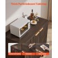 Έπιπλο VEVOR Coffee Bar, Τραπέζι Coffee Bar με αυλακώσεις Mid Century με χώρο αποθήκευσης 2 επιπέδων, ντουλάπι σε μπουφέ με πόρτα αχυρώνα, μπουφές μπουφέ για σαλόνι, είσοδος, 80 x 37,5 x 80 cm Καρυδιά