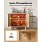 Ντουλάπα καφέ VEVOR Coffee Bar, Mid Century Fluted Coffee Bar Τραπέζι με χώρο αποθήκευσης 2 επιπέδων, ντουλάπι σε μπουφέ με 2 πόρτες αχυρώνα, μπουφές μπουφέ για σαλόνι, είσοδος, 80 x 37,5 x 80 cm, δρυς