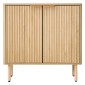 Ντουλάπα καφέ VEVOR Coffee Bar, Mid Century Fluted Coffee Bar Τραπέζι με χώρο αποθήκευσης 2 επιπέδων, ντουλάπι σε μπουφέ με 2 πόρτες αχυρώνα, μπουφές μπουφέ για σαλόνι, είσοδος, 80 x 37,5 x 80 cm, δρυς