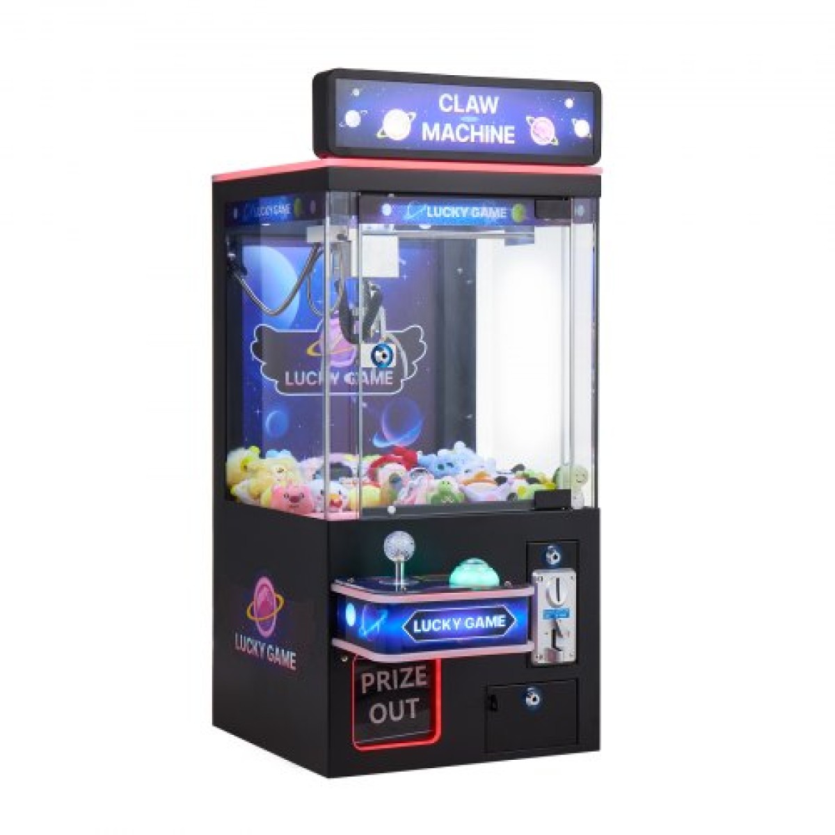 Μηχάνημα VEVOR Claw Crane, Παιχνιδομηχανή Arcade μεσαίου μεγέθους με φως και ήχο, ρυθμιζόμενα ατσάλινα νύχια, ακριβές παιχνίδι πώλησης καραμέλας Grabber Prize Dispenser Παιχνίδι πώλησης, για εμπορικούς οικιακούς κινηματογράφους, Μαύρο Μωβ