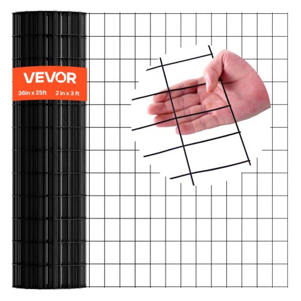 Ύφασμα VEVOR Hardware 91cm x 7,62m, 2 x 3 in Mesh 16 Gauge γαλβανισμένο συρμάτινο ρολό, ανθεκτικό στις καιρικές συνθήκες περίφραξη από σύρμα κοτόπουλου με επίστρωση βινυλίου, περίφραξη φυτών κήπου βαρέως τύπου για κουνέλια κλουβί
