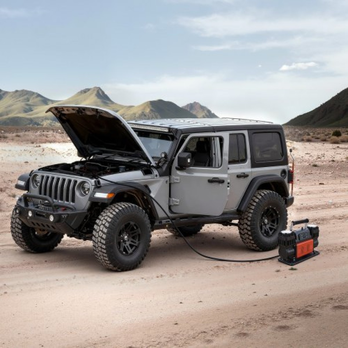 VEVOR Dual-Cylinder Heavy Duty Air Compressor, 300L/min Auto-Stop Portable Tire Inflator, 12V 150PSI Offroad Air Pump με ψηφιακή οθόνη LCD & αντάπτορες για Truck Car SUV 4 x 4 Vehicle RV