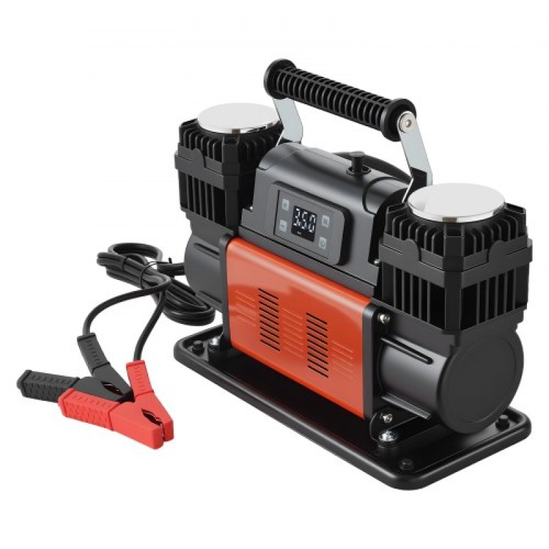 VEVOR Dual-Cylinder Heavy Duty Air Compressor, 300L/min Auto-Stop Portable Tire Inflator, 12V 150PSI Offroad Air Pump με ψηφιακή οθόνη LCD & αντάπτορες για Truck Car SUV 4 x 4 Vehicle RV