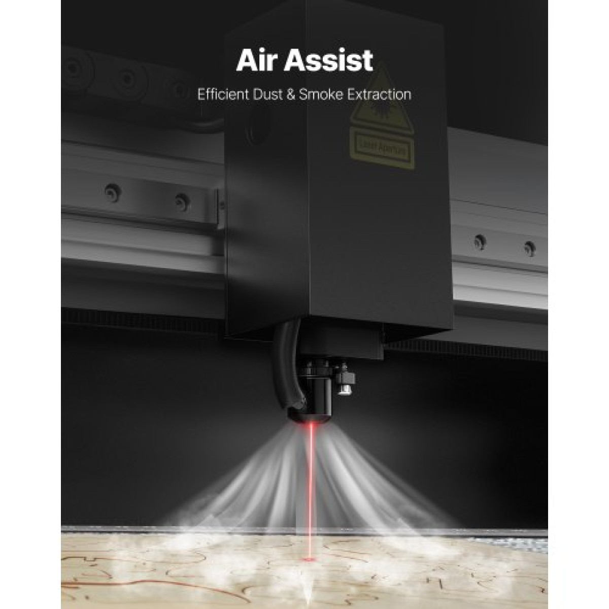 VEVOR 55W CO2 Laser Engraver, 500 x 300 mm, Desktop CO2 Laser Engraver and Cutter Machine με κάμερα 16MP, αντλία νερού, περιστροφικός άξονας, συμβατός με LightBurn CorelDRAW RDWorks, για Ξύλο Ακρυλικό Γυαλί