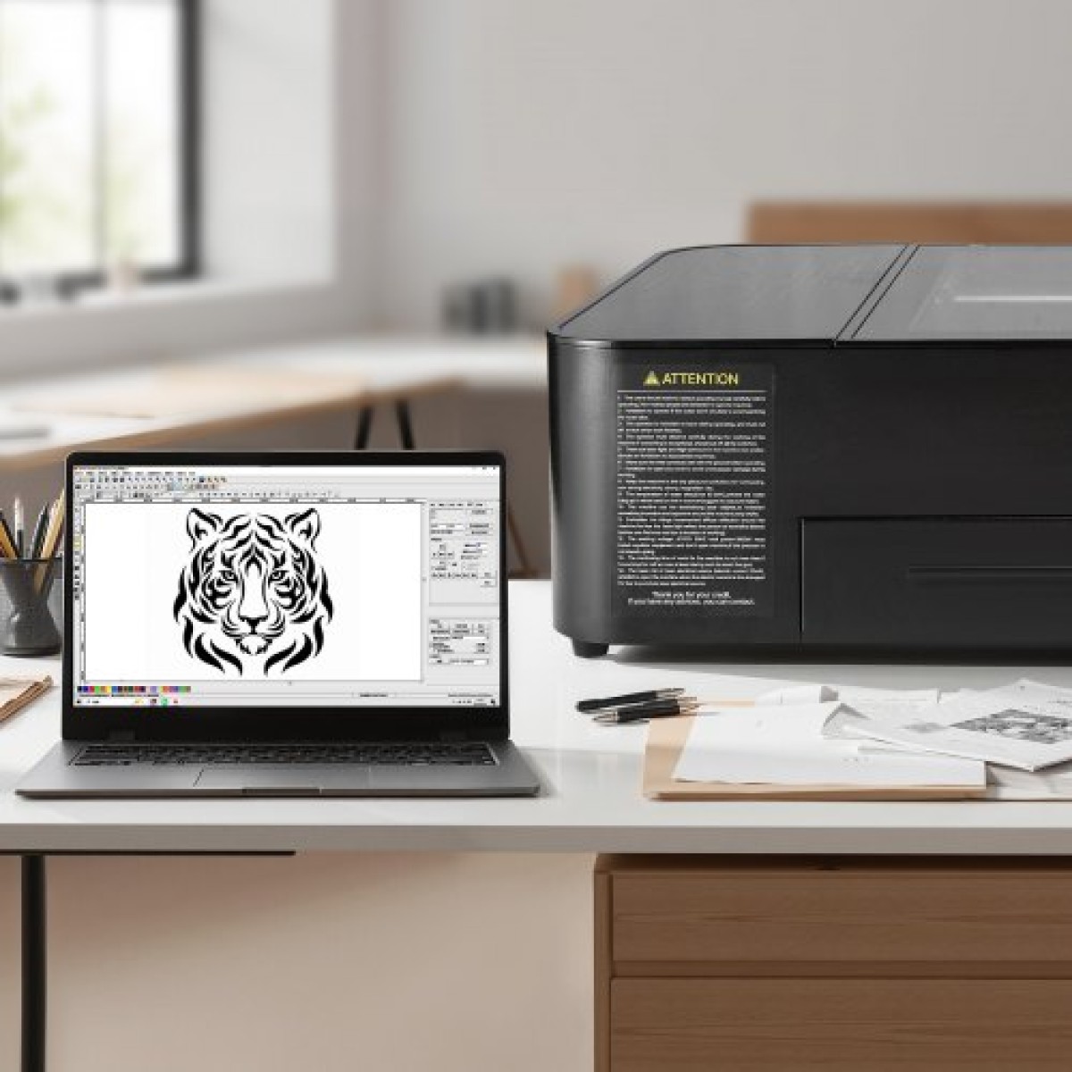 VEVOR 55W CO2 Laser Engraver, 500 x 300 mm, Desktop CO2 Laser Engraver and Cutter Machine με κάμερα 16MP, αντλία νερού, περιστροφικός άξονας, συμβατός με LightBurn CorelDRAW RDWorks, για Ξύλο Ακρυλικό Γυαλί