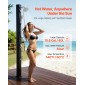 VEVOR 40L Solar Θερμαινόμενο Ντους, Ύψος ντουζιέρας 205cm, Υπαίθριο Ντους, με Βρύση Χειρός & Πόδι, Ρύθμιση Ζεστού & Κρύου Νερού, Ανεξάρτητη για Παραλία Πισίνα στην Πισινή Πισίνα, Μαύρο