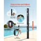 VEVOR 40L Solar Θερμαινόμενο Ντους, Ύψος ντουζιέρας 205cm, Υπαίθριο Ντους, με Βρύση Χειρός & Πόδι, Ρύθμιση Ζεστού & Κρύου Νερού, Ανεξάρτητη για Παραλία Πισίνα στην Πισινή Πισίνα, Μαύρο