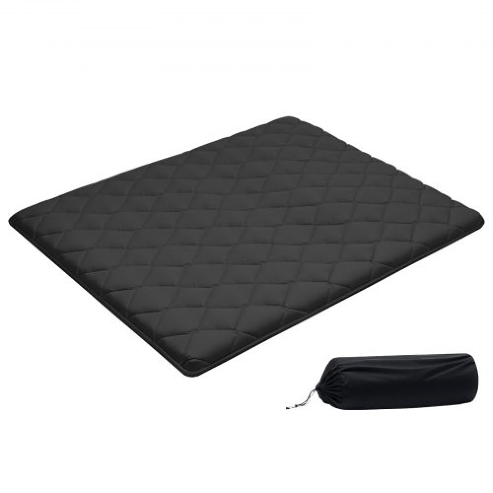 VEVOR Japanese Tatami Mat, Queen Size Πτυσσόμενο Γιαπωνέζικο Στρώμα Τατάμι, Στρώμα Futon με Αποθηκευτική τσάντα & Στερέωμα, Πατάκι δαπέδου 9 στρώσεων για ύπνο, κοιτώνα, διαλογισμός, γιόγκα, 2032 x 1524 x 89 mm, μαύρο