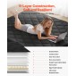 VEVOR Japanese Tatami Mat, Queen Size Πτυσσόμενο Γιαπωνέζικο Στρώμα Τατάμι, Στρώμα Futon με Αποθηκευτική τσάντα & Στερέωμα, Πατάκι δαπέδου 9 στρώσεων για ύπνο, κοιτώνα, διαλογισμός, γιόγκα, 2032 x 1524 x 89 mm, μαύρο
