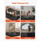 VEVOR Japanese Tatami Mat, Queen Size Πτυσσόμενο Γιαπωνέζικο Στρώμα Τατάμι, Στρώμα Futon με Αποθηκευτική τσάντα & Στερέωμα, Πατάκι δαπέδου 9 στρώσεων για ύπνο, κοιτώνα, διαλογισμός, γιόγκα, 2032 x 1524 x 89 mm, μαύρο