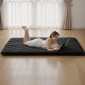 VEVOR Japanese Tatami Mat, Queen Size Πτυσσόμενο Γιαπωνέζικο Στρώμα Τατάμι, Στρώμα Futon με Αποθηκευτική τσάντα & Στερέωμα, Πατάκι δαπέδου 9 στρώσεων για ύπνο, κοιτώνα, διαλογισμός, γιόγκα, 2032 x 1524 x 89 mm, μαύρο