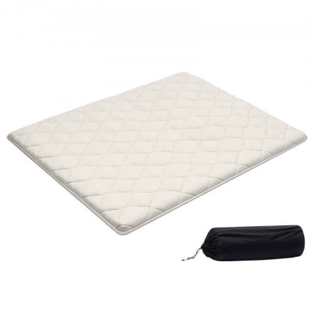 VEVOR Γιαπωνέζικο χαλάκι τατάμι, Queen Size Πτυσσόμενο Γιαπωνέζικο Στρώμα Τατάμι, Στρώμα Futon με Αποθηκευτική Τσάντα & Στερέωμα, Χαλάκι δαπέδου 9 στρώσεων για ύπνο, κοιτώνα, διαλογισμός, γιόγκα, 2032 x 1524 x 63,5 χιλιοστά, λευκό