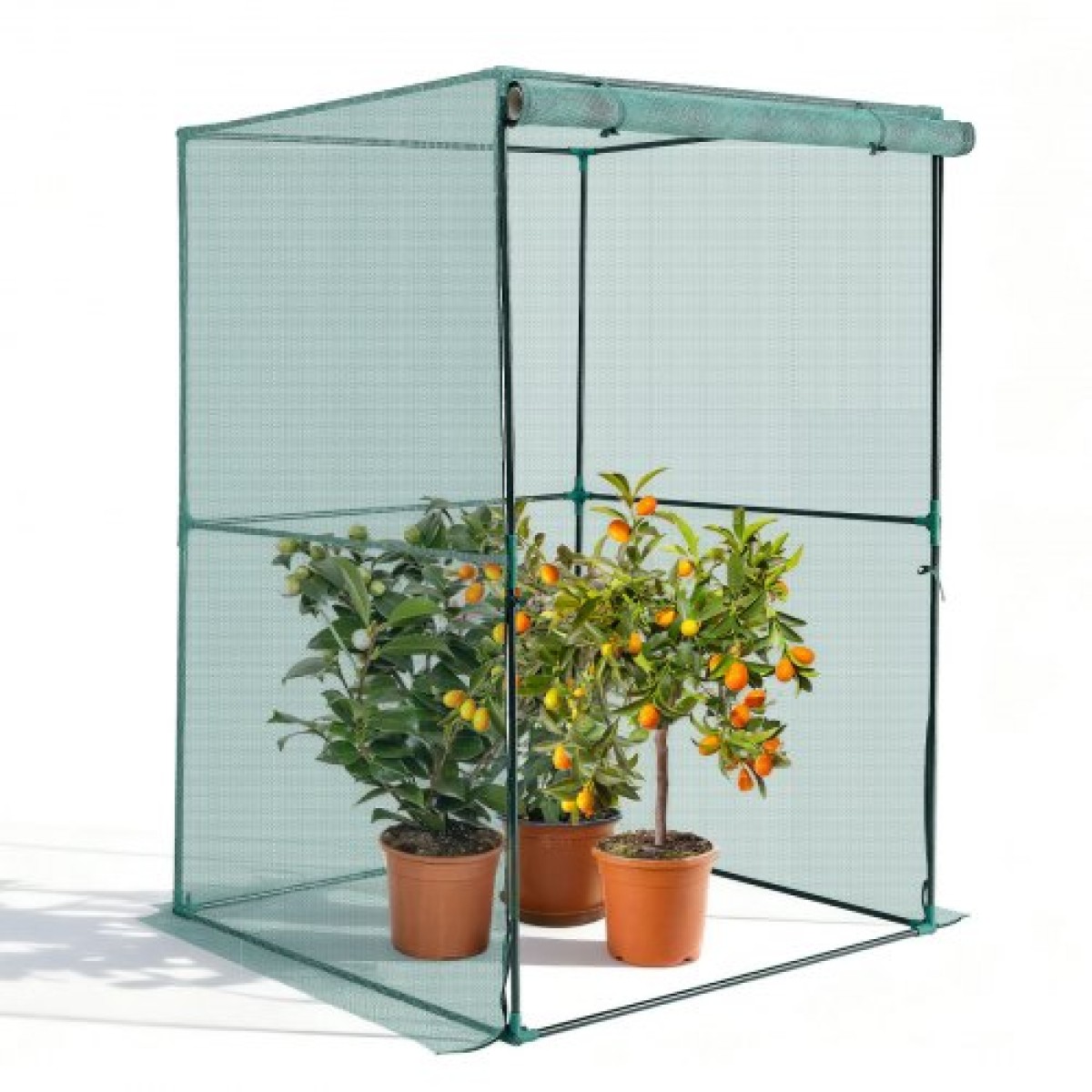 VEVOR Crop Cage, 1,2 x 1,2 x 1,8 m Σκηνή φυτοπροστασίας με πόρτα με φερμουάρ, ψηλό κλουβί καλλιέργειας ανθεκτικό στον άνεμο, εύκολο στην εγκατάσταση, υπαίθριο υπερυψωμένο κάλυμμα κρεβατιού, δίχτυ ντομάτας για γκαζόν βεράντας κήπου