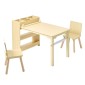 Σετ τραπεζιού και καρέκλας VEVOR Kids Art, Τραπέζι χειροτεχνίας για νήπια με ντουλάπι αποθήκευσης 3 επιπέδων, Ξύλινο Παιδικό παιδότοπο με 2 καρέκλες, Craft Play Desk για ανάγνωση, μάθηση, σχέδιο, γραφή, ανοιχτό ξύλο