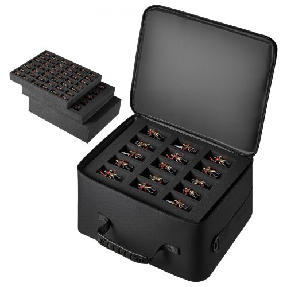 Τσάντα με φιγούρες μεταφοράς VEVOR Miniature Storage, Ταιριάζει σε μοντέλα κλίμακας 1:500-1:750, Τσάντα μεταφοράς μινιατούρα με ρυθμιζόμενο ιμάντα ώμου, 3 στρώσεις αφρού για μεγάλη χωρητικότητα αποθήκευσης (Δεν περιλαμβάνονται τα μίνι)