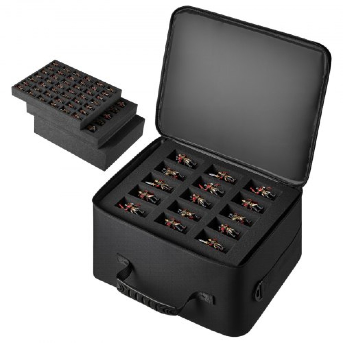 Τσάντα με φιγούρες μεταφοράς VEVOR Miniature Storage, Ταιριάζει σε μοντέλα κλίμακας 1:500-1:750, Τσάντα μεταφοράς μινιατούρα με ρυθμιζόμενο ιμάντα ώμου, 3 στρώσεις αφρού για μεγάλη χωρητικότητα αποθήκευσης (Δεν περιλαμβάνονται τα μίνι)