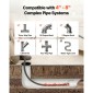 Μηχάνημα καθαρισμού αποχέτευσης VEVOR 30m x 19mm, Auto Feed Sewer Snake Auger, Φορητό μηχάνημα καθαρισμού αποχέτευσης με συνδυασμό πολλαπλών τροχών, 6 κόφτες & διακόπτης ποδιών με ενεργοποίηση αέρα για σωλήνες 100mm έως 200mm