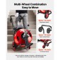 Μηχάνημα καθαρισμού αποχέτευσης VEVOR 30m x 19mm, Auto Feed Sewer Snake Auger, Φορητό μηχάνημα καθαρισμού αποχέτευσης με συνδυασμό πολλαπλών τροχών, 6 κόφτες & διακόπτης ποδιών με ενεργοποίηση αέρα για σωλήνες 100mm έως 200mm