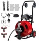 Μηχάνημα καθαρισμού αποχέτευσης VEVOR 30m x 19mm, Auto Feed Sewer Snake Auger, Φορητό μηχάνημα καθαρισμού αποχέτευσης με συνδυασμό πολλαπλών τροχών, 6 κόφτες & διακόπτης ποδιών με ενεργοποίηση αέρα για σωλήνες 100mm έως 200mm