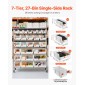 VEVOR 7-Tier Rolling Bin Storage Rack, 26 Organizer Bins, Bin Rack Storage Steel Stere Ralfing System with Rods, Mobile Organizer Tool για Γκαράζ, Αποθήκη, Γραφείο, Εστιατόριο, Τάξη, Κουζίνα