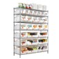 VEVOR 7-Tier Rolling Bin Storage Rack, 26 Organizer Bins, Bin Rack Storage Steel Stere Ralfing System with Rods, Mobile Organizer Tool για Γκαράζ, Αποθήκη, Γραφείο, Εστιατόριο, Τάξη, Κουζίνα
