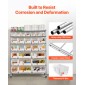 VEVOR 7-Tier Rolling Bin Storage Rack, 26 Organizer Bins, Bin Rack Storage Steel Stere Ralfing System with Rods, Mobile Organizer Tool για Γκαράζ, Αποθήκη, Γραφείο, Εστιατόριο, Τάξη, Κουζίνα