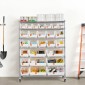 VEVOR 7-Tier Rolling Bin Storage Rack, 26 Organizer Bins, Bin Rack Storage Steel Stere Ralfing System with Rods, Mobile Organizer Tool για Γκαράζ, Αποθήκη, Γραφείο, Εστιατόριο, Τάξη, Κουζίνα