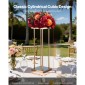 VEVOR Wedding Flower Stand, 10PCS 23,62 ιντσών Στάντ λουλουδιών, Floral Stand με Μεταλλικό Laminate, Κυλινδρικό Κυβικό Floral Βάση οθόνης για γάμο, πάρτι, γενέθλια, σπίτι, γαλλικά χρυσά stand