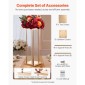 VEVOR Wedding Flower Stand, 10PCS 23,62 ιντσών Στάντ λουλουδιών, Floral Stand με Μεταλλικό Laminate, Κυλινδρικό Κυβικό Floral Βάση οθόνης για γάμο, πάρτι, γενέθλια, σπίτι, γαλλικά χρυσά stand