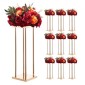 VEVOR Wedding Flower Stand, 10PCS 23,62 ιντσών Στάντ λουλουδιών, Floral Stand με Μεταλλικό Laminate, Κυλινδρικό Κυβικό Floral Βάση οθόνης για γάμο, πάρτι, γενέθλια, σπίτι, γαλλικά χρυσά stand