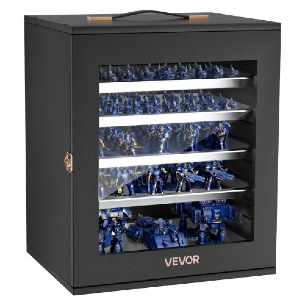 Θήκη αποθήκευσης VEVOR Miniatures, Ταιριάζει σε μοντέλα κλίμακας 1:1000-1:1500, Ξύλινη θήκη οθόνης για μινιατούρες με 5 δίσκους & 11 υποδοχές, θήκη μεταφοράς μινιατούρα Clear View για Συλλεκτικά (Δεν περιλαμβάνονται τα μίνι)