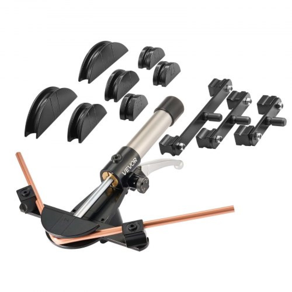 VEVOR Hydraulic Tubing Bender Kit, 6 mm έως 22 mm, Χάλκινος σωλήνας Bender, Σετ εργαλείων κάμψης HVAC, 90° Bend, με 7 μήτρες από κράμα αλουμινίου, για κλιματιστικά HVAC Refrigeration Automotive Auto Repair