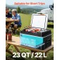 Ψυγείο αυτοκινήτου VEVOR, DC 12/24V AC100-240V Compressor Electric Cooler, -20°C έως 20°C Ψυγείο αυτοκινήτου με APP Control, 22L Cars Freezer for RVs, Campsites, Boats, Camping, Fishing, 45W Portable Freezer