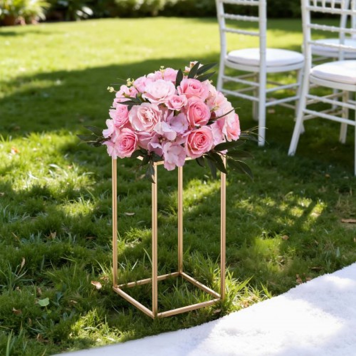 VEVOR Wedding Flower Stand, 10PCS 15,75 ιντσών Στάντ λουλουδιών, Floral Stand με ακρυλικό Laminate, Ορθογώνια φλοράλ θήκη για γάμο, πάρτι, γενέθλια, σπίτι, γαλλικά χρυσά stand