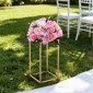 VEVOR Wedding Flower Stand, 10PCS 15,75 ιντσών Στάντ λουλουδιών, Floral Stand με ακρυλικό Laminate, Ορθογώνια φλοράλ θήκη για γάμο, πάρτι, γενέθλια, σπίτι, γαλλικά χρυσά stand